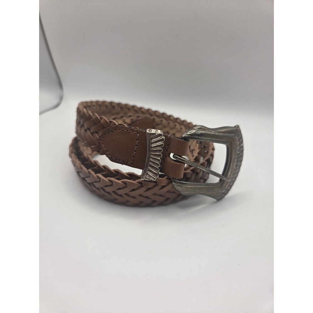 Unbranded Woven Belt Womens SM Brown Braided Bonded Leather Western Boho Earthy